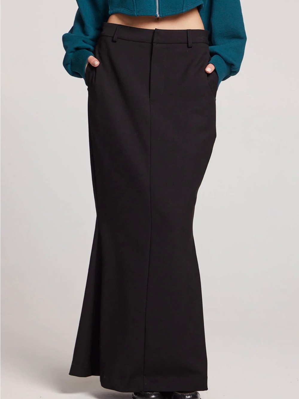 NWT Chaser Alden Licorice Black Maxi Skirt Sz Large